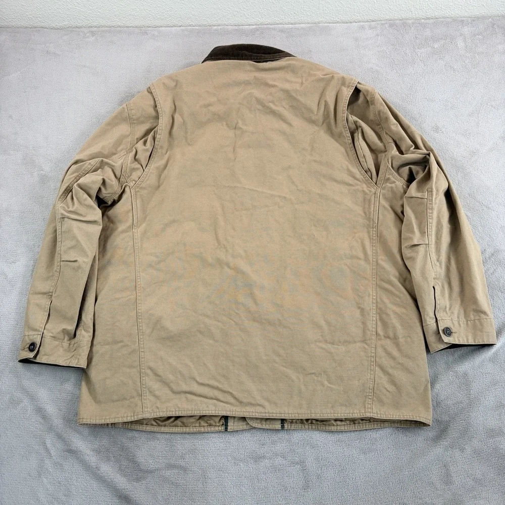 Orvis Quilt Lined Field Corduroy Collar Barn Chore Jacket in Beige Men 2XL Hunt